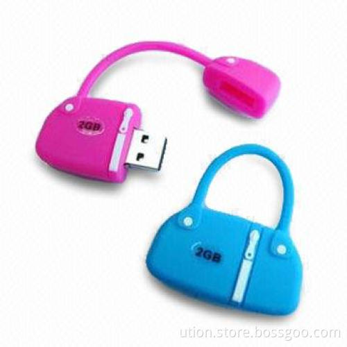 Rubber 2.0 USB Flash Drive in Bag Shape, Supports 2.0 interface